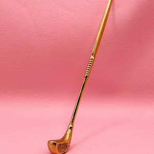 Abrecartas de palo de golf de latón vintage, accesorio de escritorio retro, regalo para amantes del golf, decoración de oficina de mediados de siglo, regalo para él