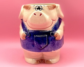 1980 ENESCO Ceramic Pig County Fair Coffee Mug, Retro Mug Collection, Farmhouse Kitschy Decor