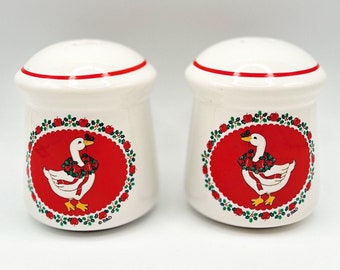 Vintage Christmas Goose Salt and Pepper Shakers