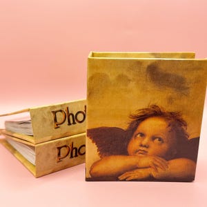 Vintage Cherub Angel Mini Photo Album, Raphael Sistine Madonna Art