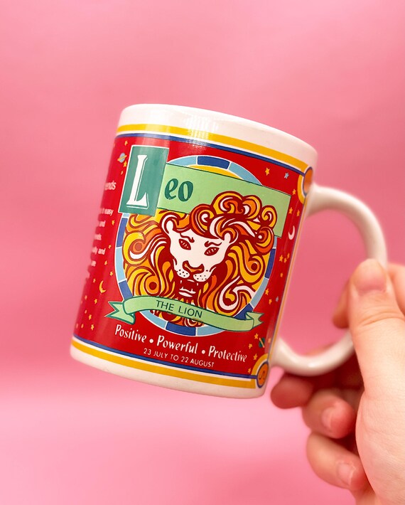 Vintage Leo Astrology Mug: Zodiac Coffee Cup, Horoscope Gift