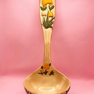 Vintage Arnels Mushroom Ladle Wall Hanging: 1970s Retro Kitchen Decor