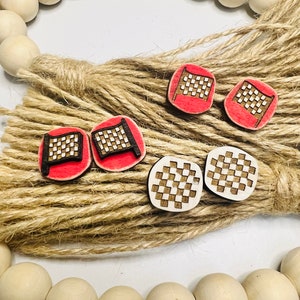 Race Flag Stud Earrings | Race Stud Earrings | Handmade Earrings