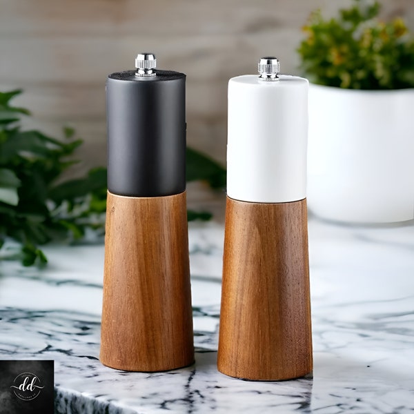 Smooth Wooden Salt and Pepper Grinder, Premium Handmade Salt and Pepper Mill, New Home Gift For Her, Kitchen accessories, Kitchen decoration