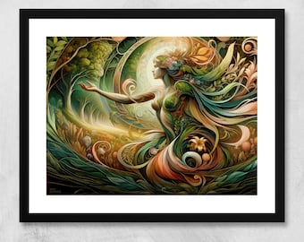 Gaia, Mythology Art Print Gaia, Personification of the Earth, Wall Art, Home Decor, Poster, Fantasy, Art Nouveau, Art Print, Earth Mother