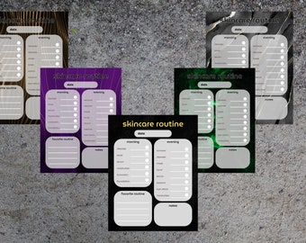 Hautpflege-Routineplaner zum Ausdrucken, Hautpflege-Tracker, Beauty-Planer, Beauty-Tagebuch, täglicher Selbstpflegeplaner