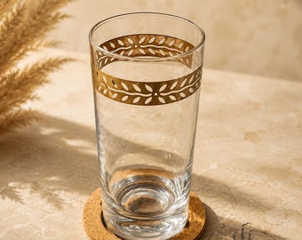 Set of 6 Libbey Golden Foliage highball glasses