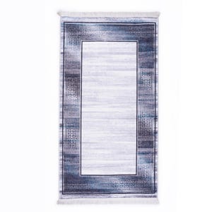 Free Gift Handmade Grey & Blue Abstract Area Rug, Add this to your Cart if your order is over 500 USD