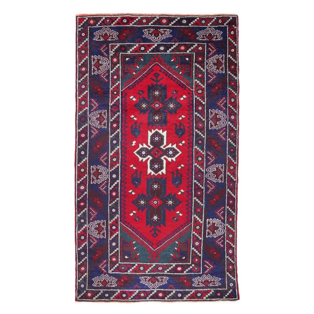Dosemealti Blue and Red Traditional Rug 6.8x3.9 Ft Hand-knotted ...