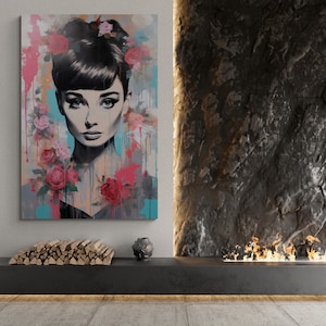 Poster Audrey Hepburn - Impression Photo Moderne 30x45cm - Décoration Murale Chambre Salon - Nuomesc