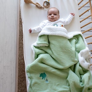 Natural Baby Blanket Soft Lombskin Muslin Blanket Organic Baby Muslin Baby Blanket Embroidered Baby Blanket Etsy