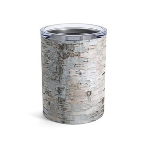 Birkenrinde Edelstahl Becher, 10 Unzen, Reise Becher, Geschenk für Naturliebhaber, Camper, Geschenk für Abenteurer, Wildnis Liebhaber, Naturforscher