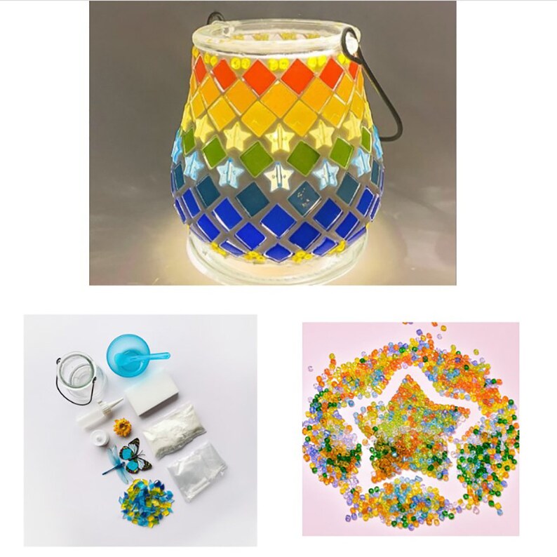 Mosaic Lamp DIY Kit, Gifts DIY Mosaic Arts and Crafts Kit for Kids & Girls, Toys Girls Birthday