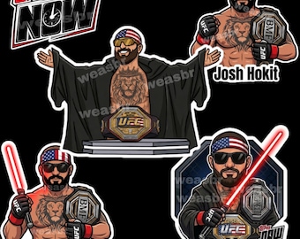 Paquete de pegatinas de Josh Hokit, futuro campeón de peso pesado / Calcomanías de vinilo de luchador de MMA
