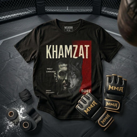 Khamzat Chimaev Borz Wolf T-shirt, UFC MMA Fan Gift - Etsy
