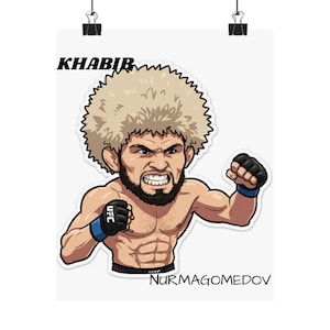 Khabib Nurmagomedov Vertikales Poster - Einzigartige MMA Wandkunst, Fitnessstudio-Dekor, Geschenk für Fans, Khabib Sammlung, Sport-Erinnerungsstücke
