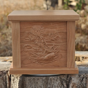 Handcrafted Fishing Urn - Memorial Cremation Urn for Anglers, Custom Fisherman Tribute, Personalized Bereavement Vessel