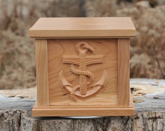 Nautical Cremation Urn, Ship Anchor Memorial, Keepsake Urn for Ashes, Navy Anchor Memorial Urn, Sea Life Memorial Urn