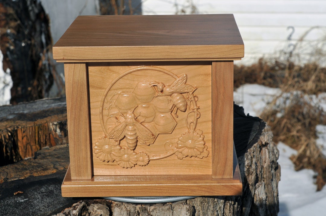 Handcrafted Bee Urn for Ashes, Unique Memorial Cremation Urn, Artisan