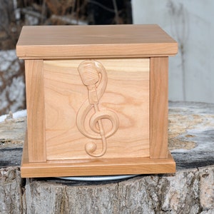 Personalized Music Note Cremation Urn for Ashes, Custom Engraved Musical Urn, Elegant Memorial Music Urn for Loved One, Music Microphone Urn