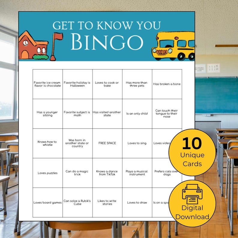 First Day of School Activity, Get to Know You Bingo, Game for Students ...