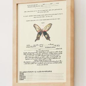 Vintage Wedding Ketubah with Butterfly