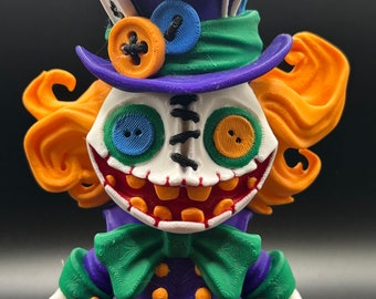 Creepy Doll: Mad Hatter With Teacup and Kettle. 3D Printed Dark