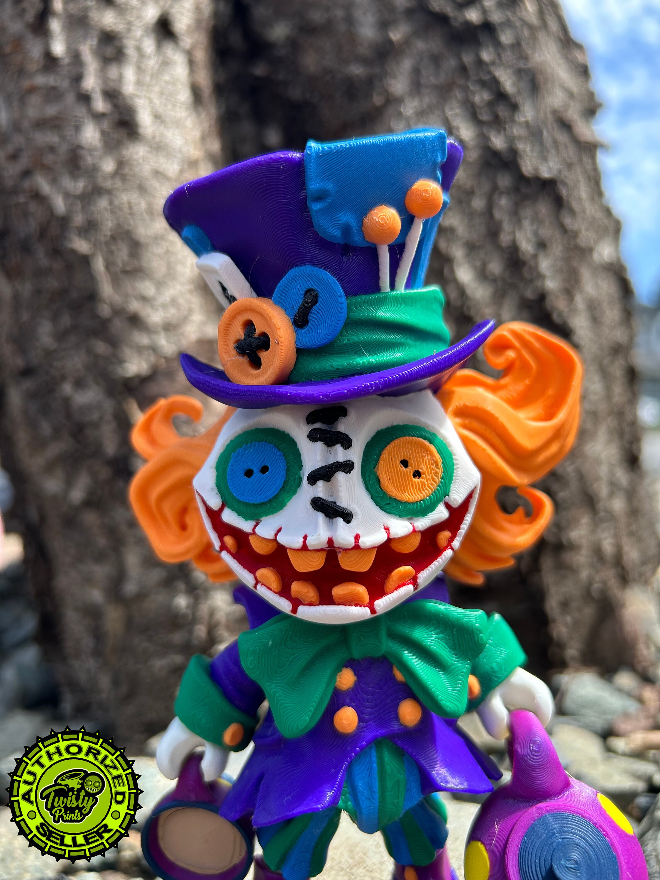 Creepy Doll: Mad Hatter With Teacup and Kettle. 3D Printed Dark