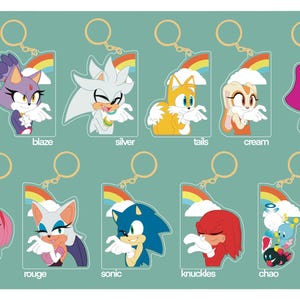 Sonic the Hedgehog-inspired BFF Matching Keychains - Tails Knuckles Amy ...
