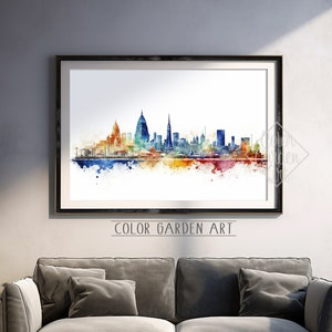 Bangkok Skyline Stadtbild Digitale Kunst | Lebendige Städtische Szene | Moderne Wanddekoration | Druckbare Kunst für Zuhause oder im Büro | Geschenk | Stadt Kunst