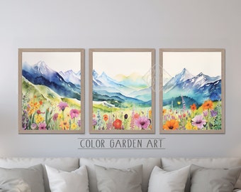 Set of 3 Hydrangea Watercolor Printable Wall Art INSTANT DIGITAL ...