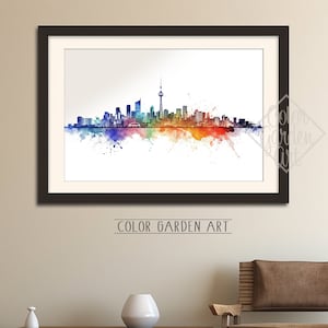 Seoul Südkorea Aquarell Skyline Stadtbild Digitale Kunst | Lebendige Städtische Szene | Moderne Wanddekoration | Druckbare Kunst für Zuhause oder Büro| Geschenk