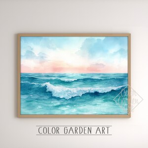 Ocean Waves Watercolor Printable Wall Art INSTANT DIGITAL DOWNLOAD  | B067