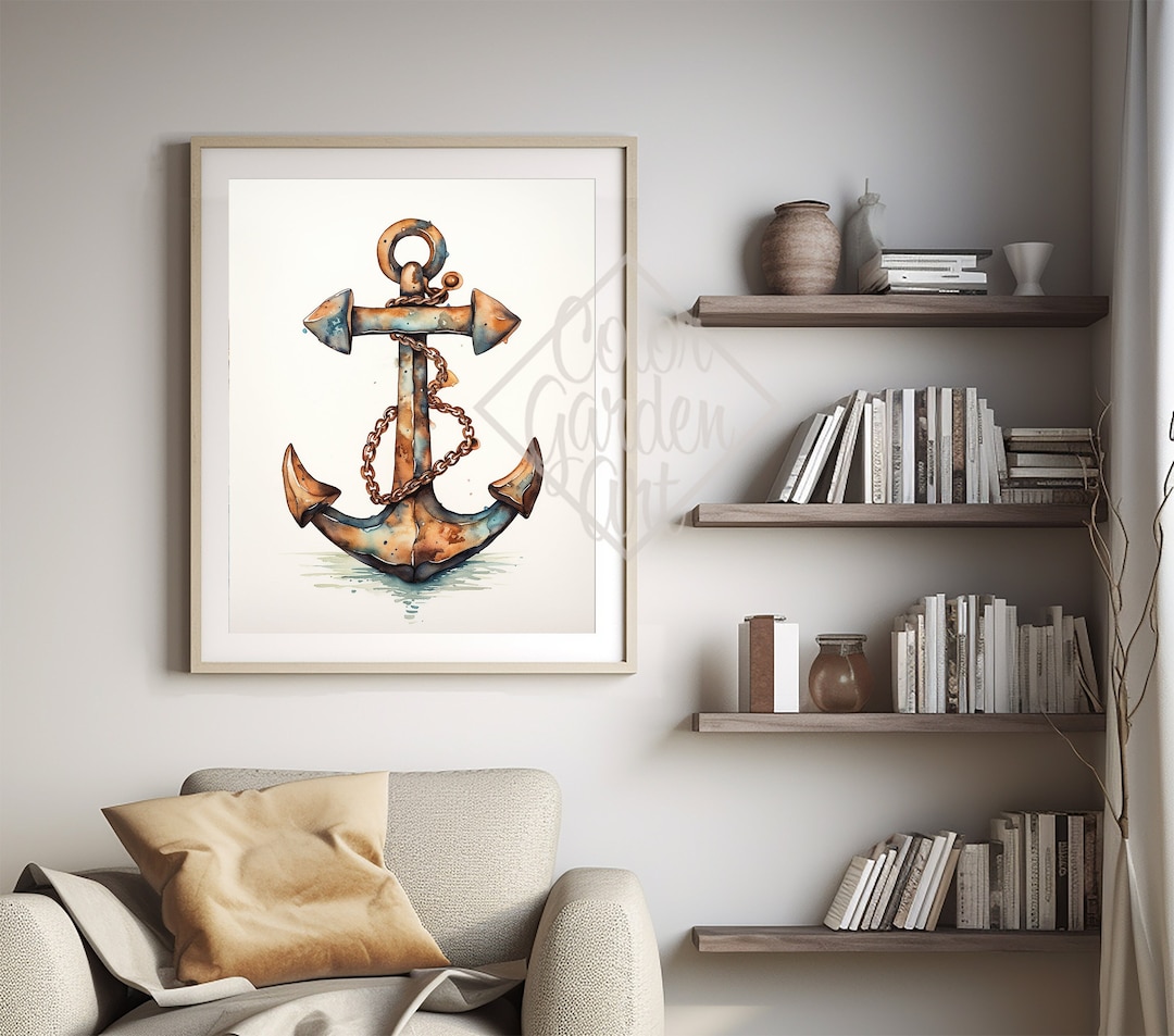 Anchor Watercolor Printable Wall Art INSTANT DIGITAL DOWNLOAD | A001 - Etsy