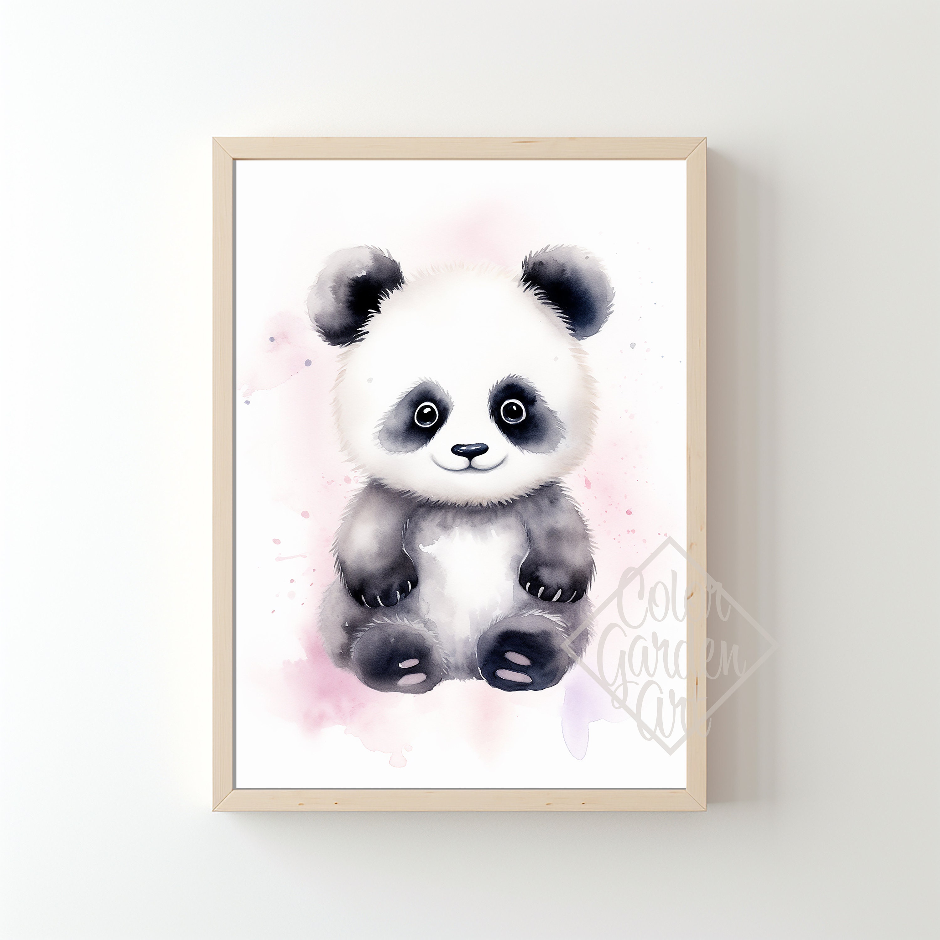 Baby Panda Watercolor Printable Wall Art INSTANT DIGITAL DOWNLOAD ...