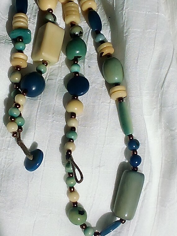 Button Closure Boho 2 Strand Acai Beads  Necklace… - image 9