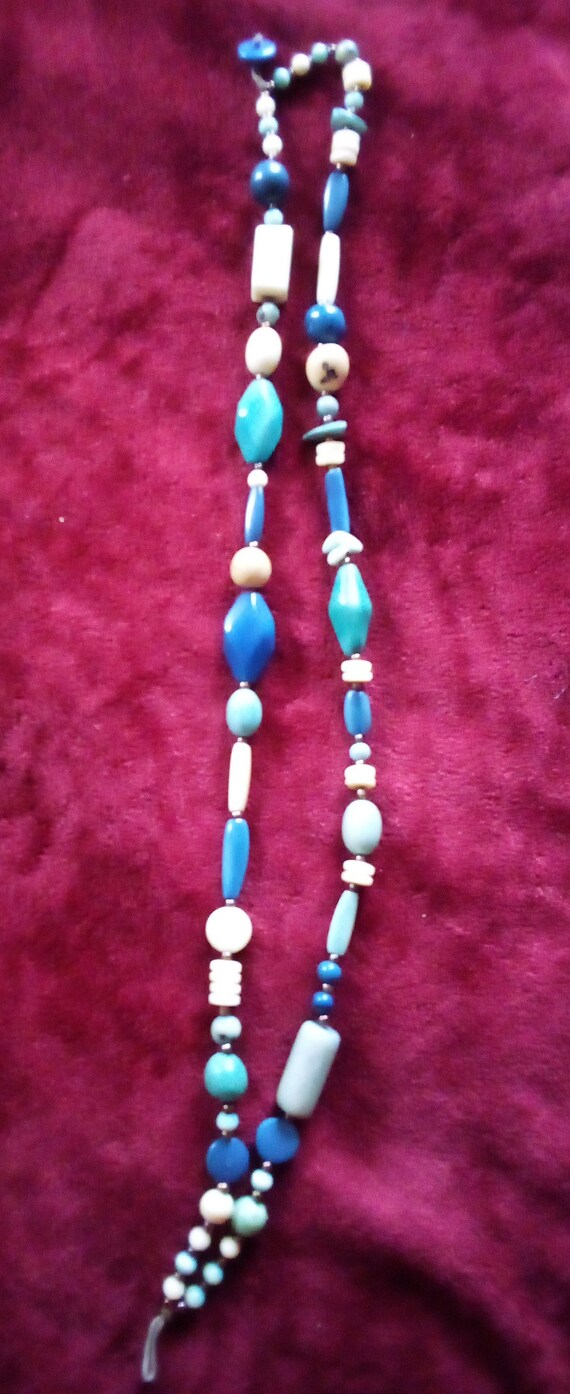 Button Closure Boho 2 Strand Acai Beads  Necklace… - image 4