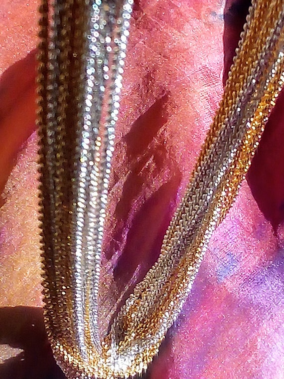 Anne Klein Collar Necklace Mesh Chain Silver, Gol… - image 4