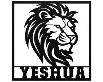 Yeshua Lion of Judah Metal Wall art Jesus God lovers Birthday present Christmas Anniversary Confirmation Christian religious spiritual gift
