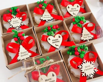Bomboniere con sapone profumato natalizio, regali di Natale personalizzati, bomboniere natalizie personalizzate, bomboniere di buon Natale per il nuovo anno.