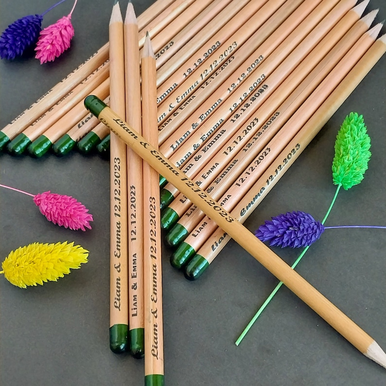 Personalized blooming Seed Pencils. Plantable Eco Friendly  Favor for wedding, baby shower, party, engagement and anniversary. Save the Date