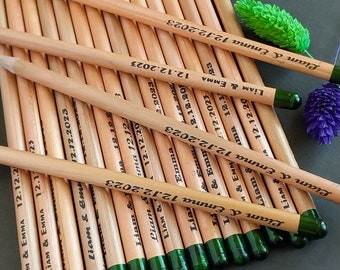 Personalized Seed Pencils for Weddings, Plantable Eco Friendly  Favor For Wedding Guests, Save the Date seed pencils Thank You Favors