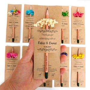 Personalized Seed Pencils for Weddings, Custom Favors For Guests, Thank You Gifts, Engraved Plantable Pencils, Save the Date Pencils.