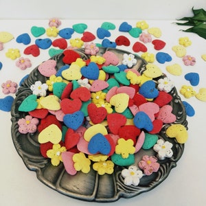 Bunte kleine herzförmige Samenpapiere, Wildblumen Natürliches Recycling Samenpapier, Weihnachtsfeier Gastgeschenke, frohe Weihnachten