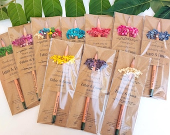 Personalized Seed Pencils - Wedding Favors for Guests in Bulk, Plantable Thank You Gifts