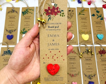 Personalized Bookmark With Seed Paper - Plantable Eco Friendly Wedding Favors for Guests in Bulk