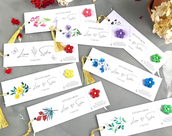 Personalized Seed Paper Bookmark Wedding Favors – Bulk Plantable Thank You Favors for Guests.