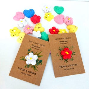 Carta semi personalizzata con carta semi piantabile. Carta semi di fiori selvatici. Biglietto di ringraziamento per gli ospiti. Carta semi segnaposto. Bomboniere per il battesimo. immagine 3