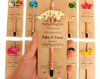Personalized Seed Pencil Favors: Eco-Friendly Wedding, Shower, Baptism, Graduation Gifts