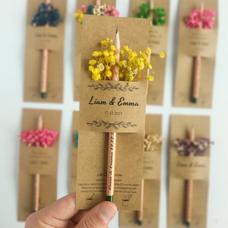 Personalized Seed Pencils for Weddings, Save the Date Pencils, Custom Favors For Guests, Personalized Seed Pencil For Guest, Thank You Gifts